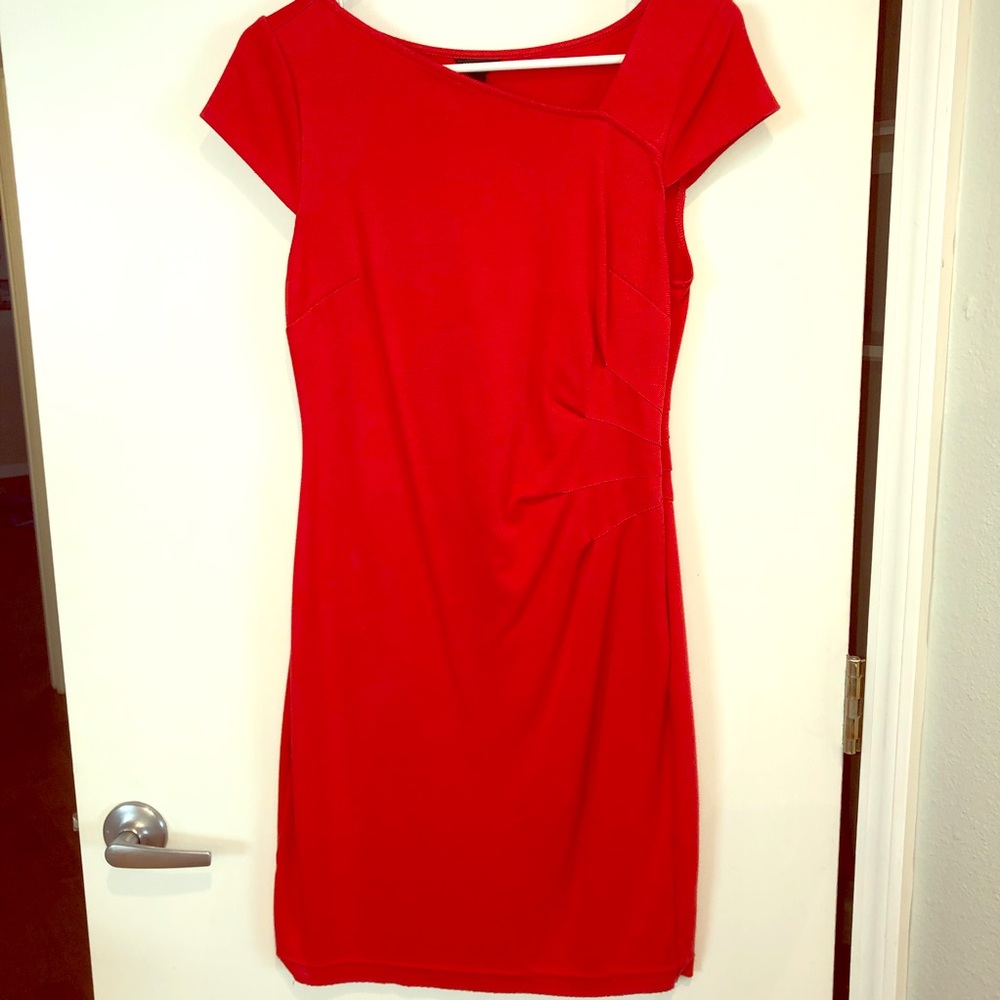 Anne Klein tangerine cotton cocktail dress